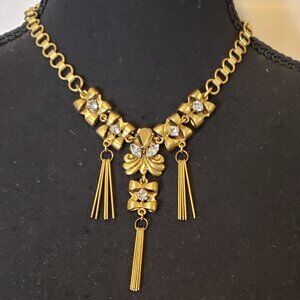 J Crew Deco Czech Glass Crystal Pins Necklace